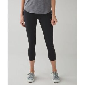 Lululemon Wunder Under Crop III (Second Release) Black Size 4 -‎ W6HC3S